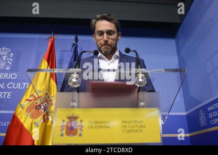 Madrid, 06/06/2018. Maxim Huerta démissionne de son poste de ministre de la Culture et des Sports. Photo : Maya Balanya ARCHDC. Crédit : Album / Archivo ABC / Maya Balanya Banque D'Images