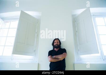 Madrid, 09/10/2018. Rencontre avec cinq artistes qui ont exposé au Musée ABC. Marina Vargas, Estefanía Martín Sáenz, Manuel Antonio Domínguez, Juan López et JL Serzo. Photo : Ángel de Antonio. ARCHDC. Crédit : Album / Archivo ABC / Ángel de Antonio Banque D'Images