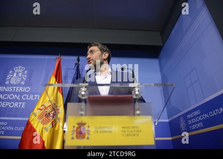 Madrid, 06/06/2018. Maxim Huerta démissionne de son poste de ministre de la Culture et des Sports. Photo : Maya Balanya ARCHDC. Crédit : Album / Archivo ABC / Maya Balanya Banque D'Images