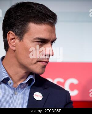 Barcelone, 09/10/2017. Conférence de presse de Pedro Sánchez et Miquel Iceta au siège du PSC à Barcelone. Photo : Ignacio Gil Archdc. Crédit : Album / Archivo ABC / Ignacio Gil Banque D'Images