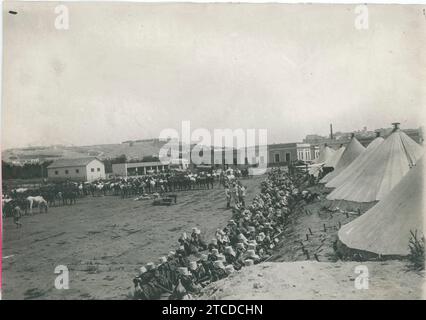 Guerre marocaine. Il participe à la campagne de Melilla, en septembre 1909. Camp de la Brigade Alfau. Crédit : Album / Archivo ABC Banque D'Images