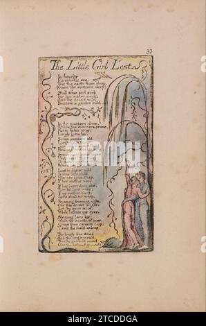 William Blake - chansons de l'innocence et de l'expérience, planche 33, ''la petite fille perdue'' (Bentley 34) Banque D'Images