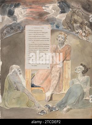 William Blake - les poèmes de Thomas Gray, Design 61, ''le Barde''. Banque D'Images