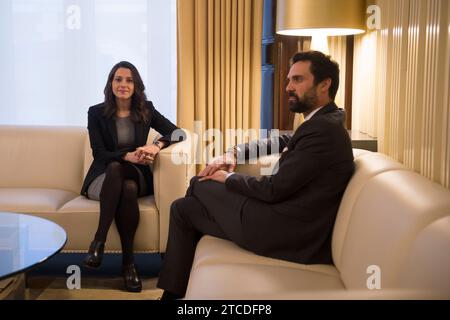 Barcelone, 01/19/2018. Rencontre du président du Parlement de Catalogne Roger Torrent avec Inés Arrimadas. Photo : Ines Baucells ARCHDC. Crédit : Album / Archivo ABC / Inés Baucells Banque D'Images