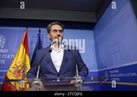 Madrid, 06/06/2018. Maxim Huerta démissionne de son poste de ministre de la Culture et des Sports. Photo : Maya Balanya ARCHDC. Crédit : Album / Archivo ABC / Maya Balanya Banque D'Images