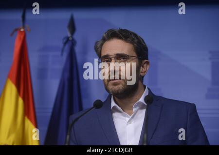 Madrid, 06/06/2018. Maxim Huerta démissionne de son poste de ministre de la Culture et des Sports. Photo : Maya Balanya ARCHDC. Crédit : Album / Archivo ABC / Maya Balanya Banque D'Images