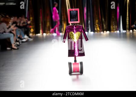 Madrid, 02/19/2016. Mbfw Mercedes Benz Fashion week. Défilé Agatha Ruiz de la Prada. Photo : de Saint Bernard et Ange par Antonio Archdc. Crédit : Album / Archivo ABC / Eduardo San Bernardo,Ángel de Antonio Banque D'Images