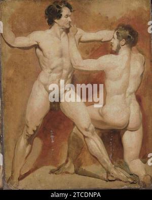 William Etty Wrestlers. Banque D'Images