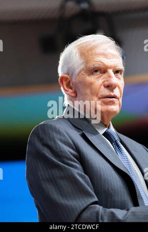 Bruxelles, Belgique. 11 décembre 2023. © Nicolas Landemard/le Pictorium/MAXPPP - Bruxelles 11/12/2023 le Chef de la diplomatie européenne Josep Borrell durant sa Conference de presse a l'issue du conseil des affaires etrangeres européennes dans la capitale belge. Crédit : MAXPPP/Alamy Live News Banque D'Images