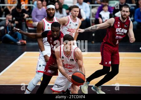 STEFAN JOVIC joueur de base serbe de Valencia basket pendant le match, UCAM Murcia CB vs VALENCIA basket, ACB, Endesa Basketball League, First basket D. Banque D'Images