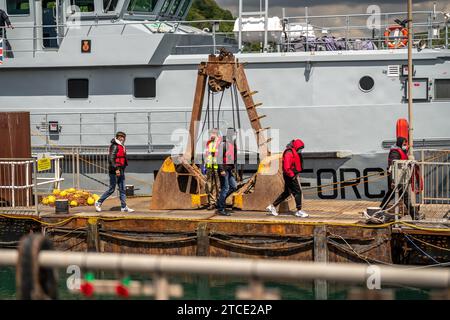 Migrants arrivant, Port de Douvres, Kent, Grande-Bretagne. 1 juin 2022. Canal HMS Banque D'Images