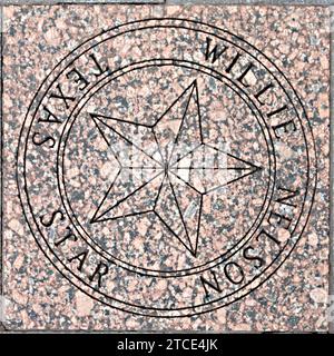 Austin, Texas - 3 novembre 2023 : étoile de willie nelson au Walk of stars à trinity Street à Austin Texas. Banque D'Images