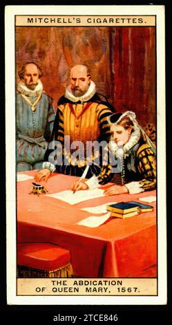 L'abdication de Mary Queen of Scots - carte de cigarette vintage Banque D'Images