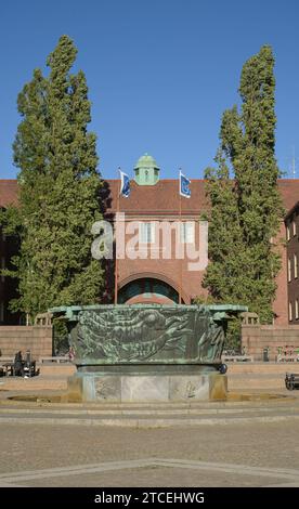 Skulptur Industrimonumentet, Königliche Technische Hochschule KTH, Kungliga Tekniska Högskolan, Lindstedtsvägen, Stockholm, Schweden *** Sculpture Industrimonumentet, Royal Institute of Technology KTH, Kungliga Tekniska Högskolan, Lindstedtsvägen, Stockholm, Suède Banque D'Images