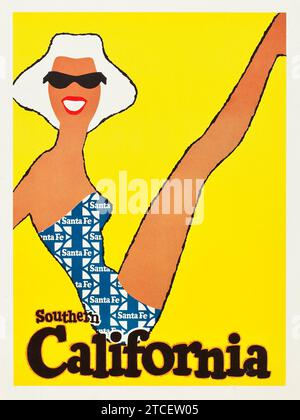 Santa Fe Railway - Southern California Travel Poster (Santa Fe Railway, années 1950) Banque D'Images