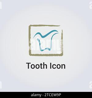Icône de dent soins dentaires soins médicaux soins de santé dentiste logo d'entreprise conception de formes diverses éléments graphiques modernes Illustration de Vecteur