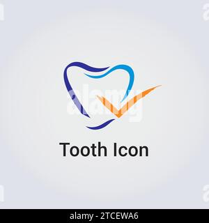 Icône de dent soins dentaires soins médicaux soins de santé dentiste logo d'entreprise conception de formes diverses éléments graphiques modernes Illustration de Vecteur