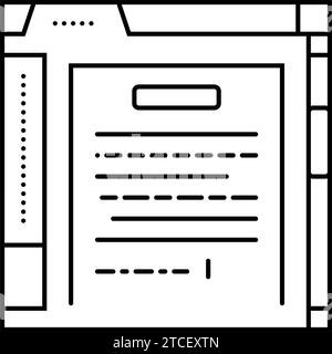 rédaction de manuels d'écriture technique illustration vectorielle d'icône de ligne Illustration de Vecteur