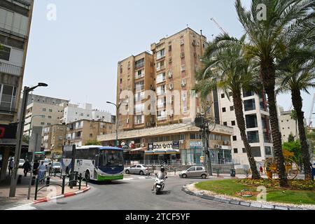 Vue sur la rue Hadera Banque D'Images