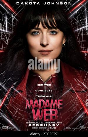 Affiche de Madame Web Dakota Johnson Banque D'Images