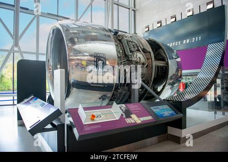 Moteur à réaction Rolls Royce RB211 au Smithsonian Air and Space Museum à Washington DC Banque D'Images