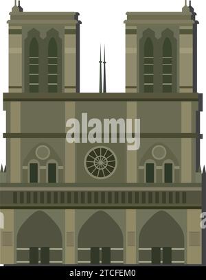 Vecteur de repère coloré isolé de notre dame Illustration de Vecteur