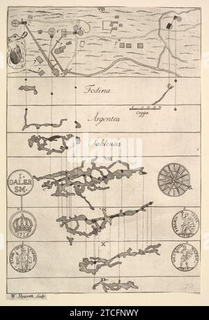 Fodina argentea Sahlensis A Silver Mine at Sala - II (Aubry de la Mottraye 'Voyages à travers l'Europe, l'Asie et dans une partie de l'Afrique...', Londres, 1724, vol II, pl. 33, non 2) 1932 par William Hogarth Banque D'Images