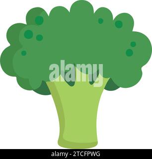 Icône brocoli de couleur isolée conception plate Vector Illustration de Vecteur