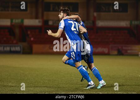 Bristols Connor Taylor célèbre sa 3-0e place lors du match du 2e tour de la FA Cup entre Crewe Alexandra et Bristol Rovers au Alexandra Stadium, Crewe, le mardi 12 décembre 2023. (Photo : Chris Donnelly | MI News) crédit : MI News & Sport / Alamy Live News Banque D'Images