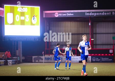 Bristols Connor Taylor célèbre sa 3-0e place lors du match du 2e tour de la FA Cup entre Crewe Alexandra et Bristol Rovers au Alexandra Stadium, Crewe, le mardi 12 décembre 2023. (Photo : Chris Donnelly | MI News) crédit : MI News & Sport / Alamy Live News Banque D'Images