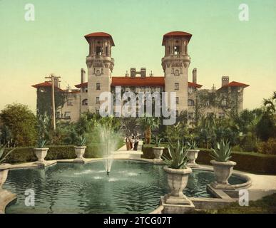 L'hôtel Alcazar, St. Augustine, St. Comté de Johns, Floride 1902. Banque D'Images