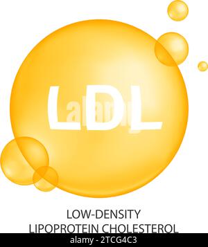 Cholestérol type LDL. Mauvais concept de cholestérine. Icône de lipoprotéines de basse densité isolée sur fond blanc. Infographie médicale. Illustration vectorielle. Illustration de Vecteur