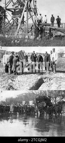 02/28/1922. Madrid. Exhumation des restes d'hommes illustres. 1.-le panthéon du poète Quintana. 2.-les restes du romancier Ortega y Frías. 3.-transport des restes à la nouvelle nécropole. Crédit : Album / Archivo ABC / Julio Duque Banque D'Images