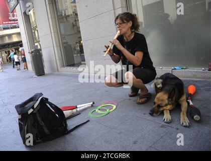 08/14/2013. Madrid. Espagne. Centre de Madrid. Rapport des musiciens de rue. Photo : Saint Bernard. Archidc de Saint Bernard. Crédit : Album / Archivo ABC / Eduardo San Bernardo Banque D'Images