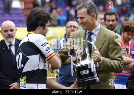 Valladolid, 04/17/2016. Finale de la King's Rugby Cup, entre vrac quesos Entrepinares et El Salvador. Photo Fernando Blanco Archdc. Crédit : Album / Archivo ABC / Fernando Blanco Banque D'Images