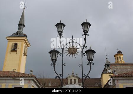 Brunete (Madrid) 04/28/2016. Détails de la Plaza Mayor. Photo : Isabel Permuy Archdc. Crédit : Album / Archivo ABC / Isabel B Permuy Banque D'Images