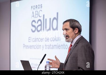Madrid, 03/30/2022. ABC Health Forum, 'cancer du côlon. Prévention et traitement ». Intervenants : José Ignacio Martín Valdés, Santiago González, Pedro Robledo, Ricardo Cubedo, Pilar Sánchez Vera, Irene López Rojo et Ana Garnica. Photo : Isabel Permuy. ARCHDC. Crédit : Album / Archivo ABC / Isabel B. Permuy Banque D'Images