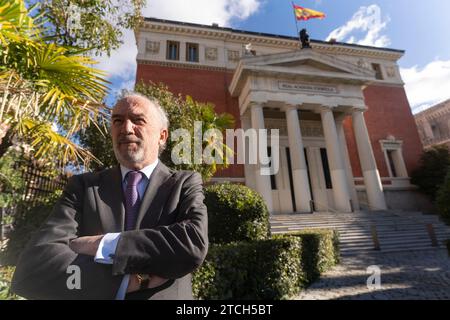 Madrid, 12/02/2021. Santiago Muñoz Machado, directeur de l'Académie royale espagnole (RAE). Photo : Matías Nieto. Archdc. Crédit : Album / Archivo ABC / Matías Nieto Koenig Banque D'Images