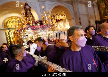 Madrid, 04/14/2022. Procession de Jesús El Pobre, dans l'église de San Pedro El Viejo, en présence du maire José Luis Martínez Almeida. Photo : Guillermo Navarro. ARCHC. Crédit : Album / Archivo ABC / Guillermo Navarro Banque D'Images