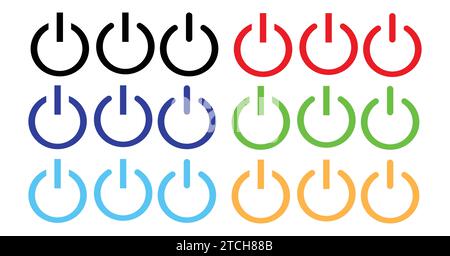 Ensemble d'icônes de mise sous tension/hors tension. Vecteur de conception simple modifiable isolé Illustration de Vecteur