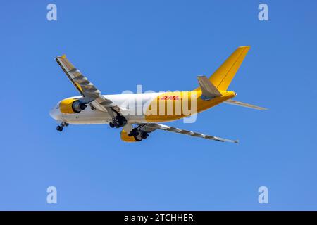 DHL (ASL Airlines) Airbus A300F4-605R (Reg : EI-LDD) effectuant un vol supplémentaire pour DHL en plus du vol quotidien par un 757. Banque D'Images