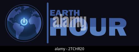 Illustration du vecteur heure de la Terre. Convient pour carte de voeux, affiche et bannière. Illustration de Vecteur