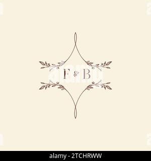 Lettres initiales de logo de mariage FB dans la conception professionnelle de haute qualité qui imprimeront bien sur tous les supports d'impression Illustration de Vecteur