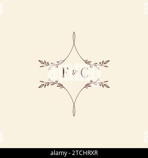 Lettres initiales de logo de mariage FC dans la conception professionnelle de haute qualité qui imprimera bien sur tous les supports d'impression Illustration de Vecteur