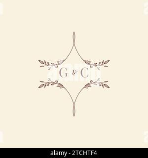 Lettres initiales de logo de mariage GC dans la conception professionnelle de haute qualité qui imprimeront bien sur tous les supports d'impression Illustration de Vecteur