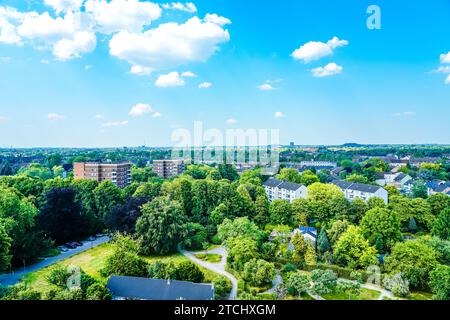 Vue sur Mühlheim an der Ruhr. Ville dans la région de la Ruhr. Banque D'Images