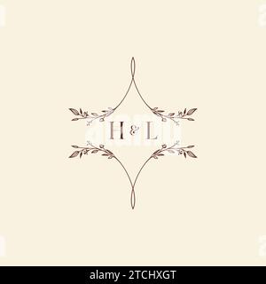 Lettres initiales de logo de mariage HL dans la conception professionnelle de haute qualité qui imprimeront bien sur tous les supports d'impression Illustration de Vecteur
