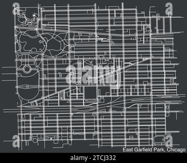 Carte des rues de la ZONE COMMUNAUTAIRE EAST GARFIELD PARK, CHICAGO Illustration de Vecteur