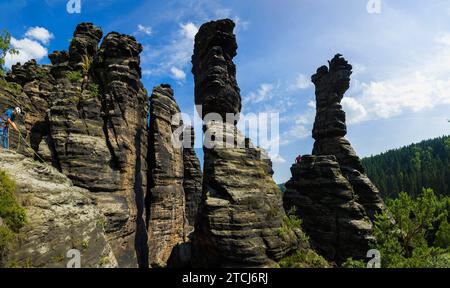 Colonnes Hercules dans la vallée de la Biela en Suisse saxonne Banque D'Images