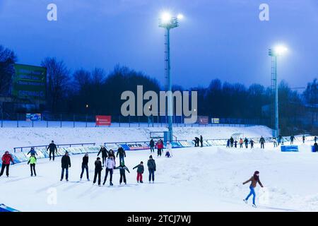 Patinage sur glace dans l’EnergieVerbund Arena du parc sportif Ostra Banque D'Images